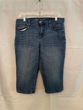 DKNY Dark Blue Cropped Denim Jeans Ludlow Short